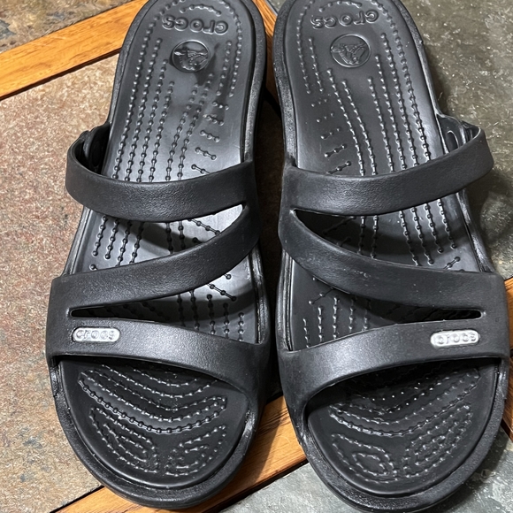 Black Crocs Slide Sandals - Picture 1 of 5